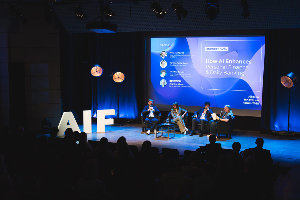 AIF25 - How AI Enhances Personal Finance & Daily Banking featured Artur Józefowski, Karolina Kenig-Guetat and Ernest Lachowski, moderated by Zbigniew Glinka