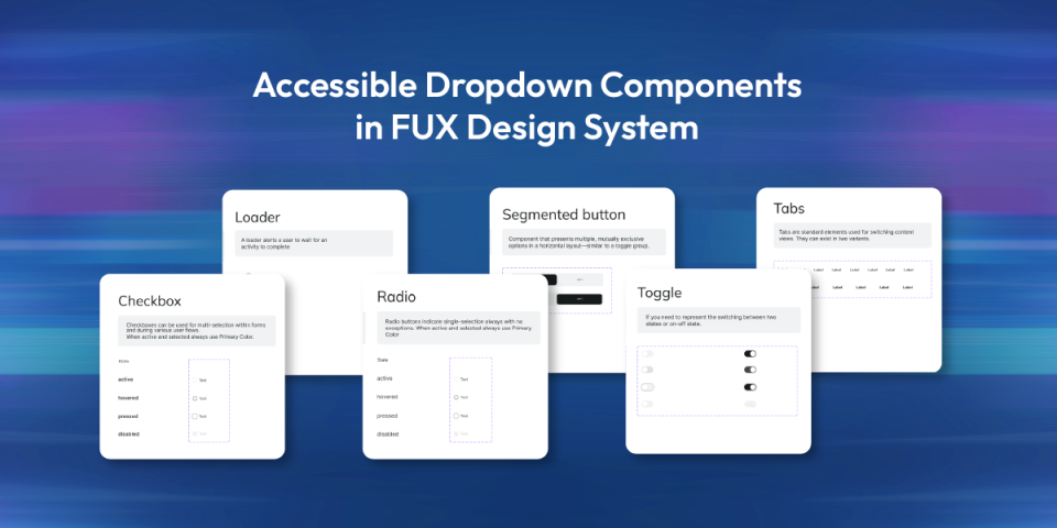 Accessible dropdown components in FUX Design System
