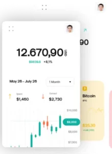 financial app mockups with exchange screen